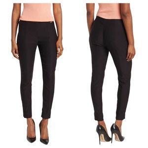 New T Tahari Pull On Pants Slacks Stretchy Ankle Invisible Zipper Black S